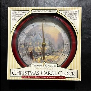 Thomas Kinkade Christmas Carol Clock Plays 12 Traditional Christmas Carols